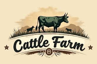 make eye catching cattle farm logo