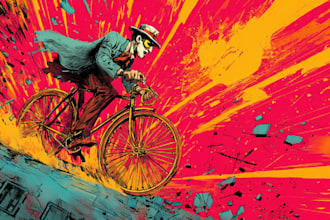 create cool retro comic art design illustration
