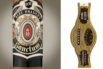 do premium cigar band, cigar label, cigar logo, and cigar box design