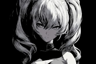 draw anime sketch colored