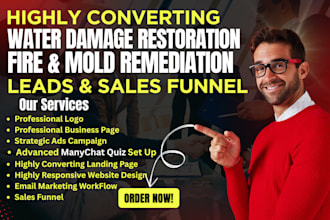 water damage restoration leads fire damage restoration lead via ads sales funnel