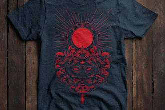 design a custom illustrated t shirt and merchandise design