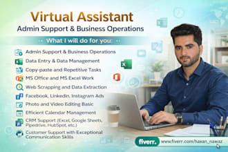 be your virtual assistant for admin support and business operations