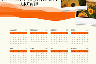 design a creative and printable custom calendar for you