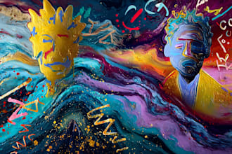 create paint unique digital art abstract, surrealism