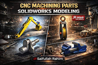 design cnc machining parts in solidworks with manufacturing drawings