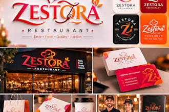 create logo, menu, and complete restaurant branding