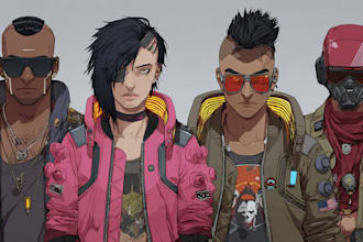 design cyberpunk character, original character design