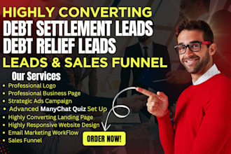 highly converting debt settlement leads debt relief leads iva ads sales funnel