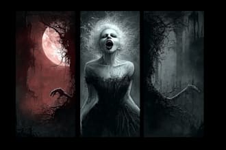 draw dark art horror illustration