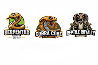 design unique snake logo, mascot, and animal branding
