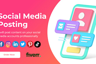 post content on your social media accounts professionally