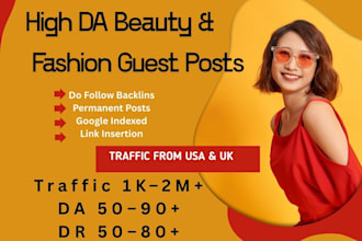 do high da beauty guest post and makeup, cosmetic backlinks on fashion blogs
