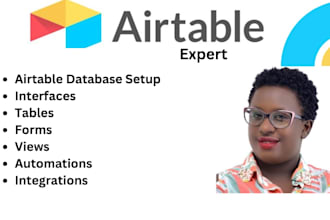 setup airtable database, airtable automation, integration and interfaces