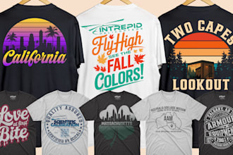 create custom typography and vector t shirt design
