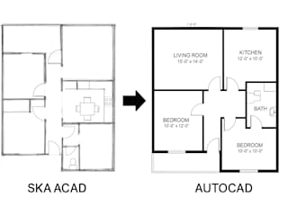 redraw hand drawn sketches into autocad