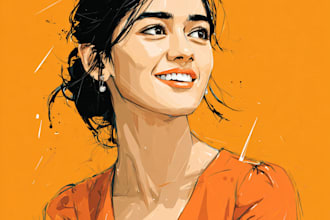 design watercolor vactor portrait illustration from a photo