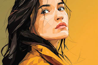 create a face into color vector art portrait