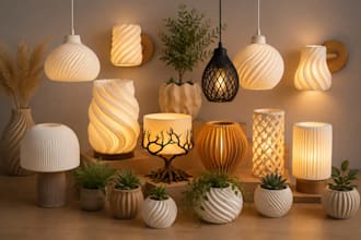custom 3d printable pendant lamp  lampshade stl design