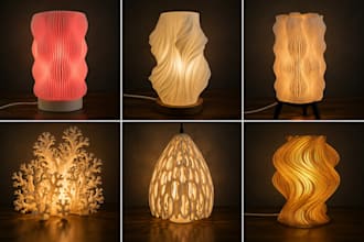 custom 3d printable pendant lamp  lampshade stl design