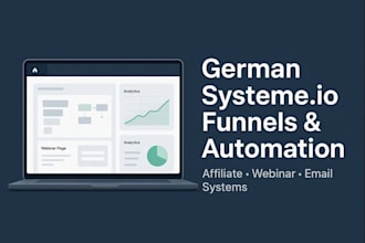 do german systeme io affiliate marketing, webinar page setup, sales funnel,email