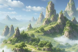 digitally paint fantasy landscape