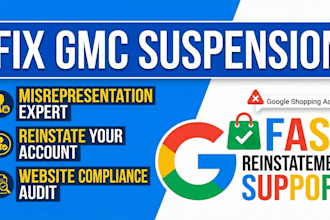 fix google merchant center suspension and misrepresentation