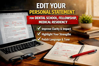 edit your personal statement for dental school, fellowship, medical residency