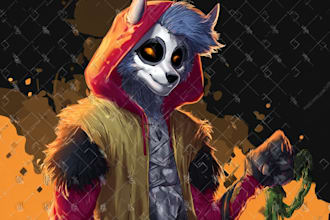 draw furry art commissions, custom fursona, anthro character art, and ref sheet