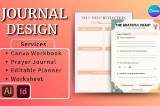 design custom printable wall calendar, digital planner, editable journal booklet