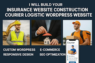 build your insurance website construction courier logistic wordpress website