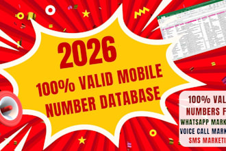 provide valid, latest indian mobile number database