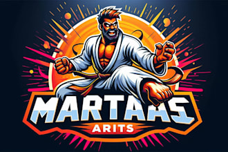 create martial arts mascot logo design for any of your business
