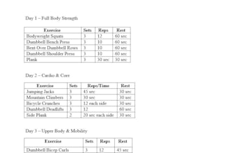 design a home workout plan using dumbbells, calisthenics, and cardio