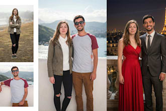 create realistic composite photos, merge multiple images and replace backgrounds