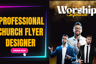 design a professional, modern, and creative church flyer for your event