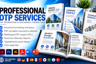 do professional dtp, indesign, and document formatting
