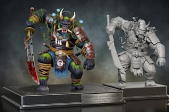 design custom stl sculptures for 3d printing, stl printable character sculptures
