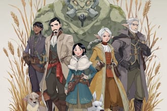 dnd party art or dnd character art no ai