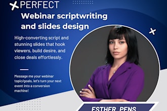 write a high converting webinar script and design slides