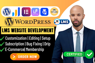 build wordpress lms website with learndash, buddyboss tutor lms pro, masterstudy