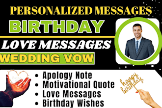 create personalized love message write birthday wishes apology notes wedding vow
