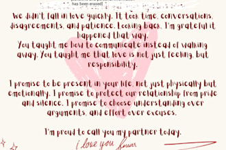 write personalized wedding vows for your special day