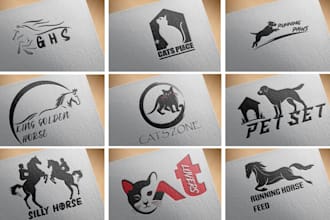 design pet shop horse farm logo,animals for your business
