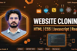 copy clone any website using HTML CSS javascript react angular