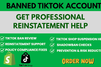 review your tiktok account and guide you through appeal and compliance