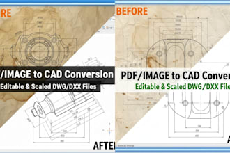 convert PDF, image, or sketch to editable autocad dwg and dxf files