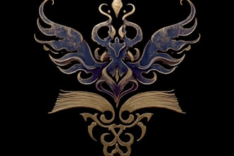 design a unique fantasy book novel series logo