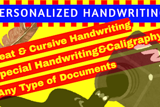 handwrite in elegant or cursive in any language