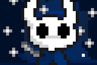 create simple pixel art icons and character